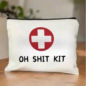“Oh Shit‎ Kit” White Cosmetic Bag (BRAND-NEW & SO CUTE!)